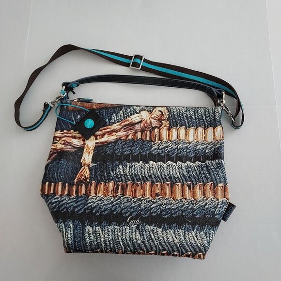 Gabs Made In Italy Convertible Baroque Hobo Leather Multicolor Shoulder Bag NWOT - Picture 1 of 14